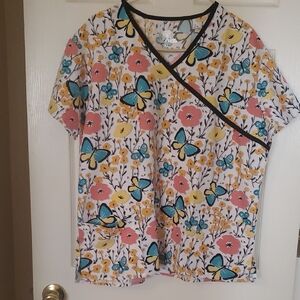 Floral Butterfly Print Women's Top